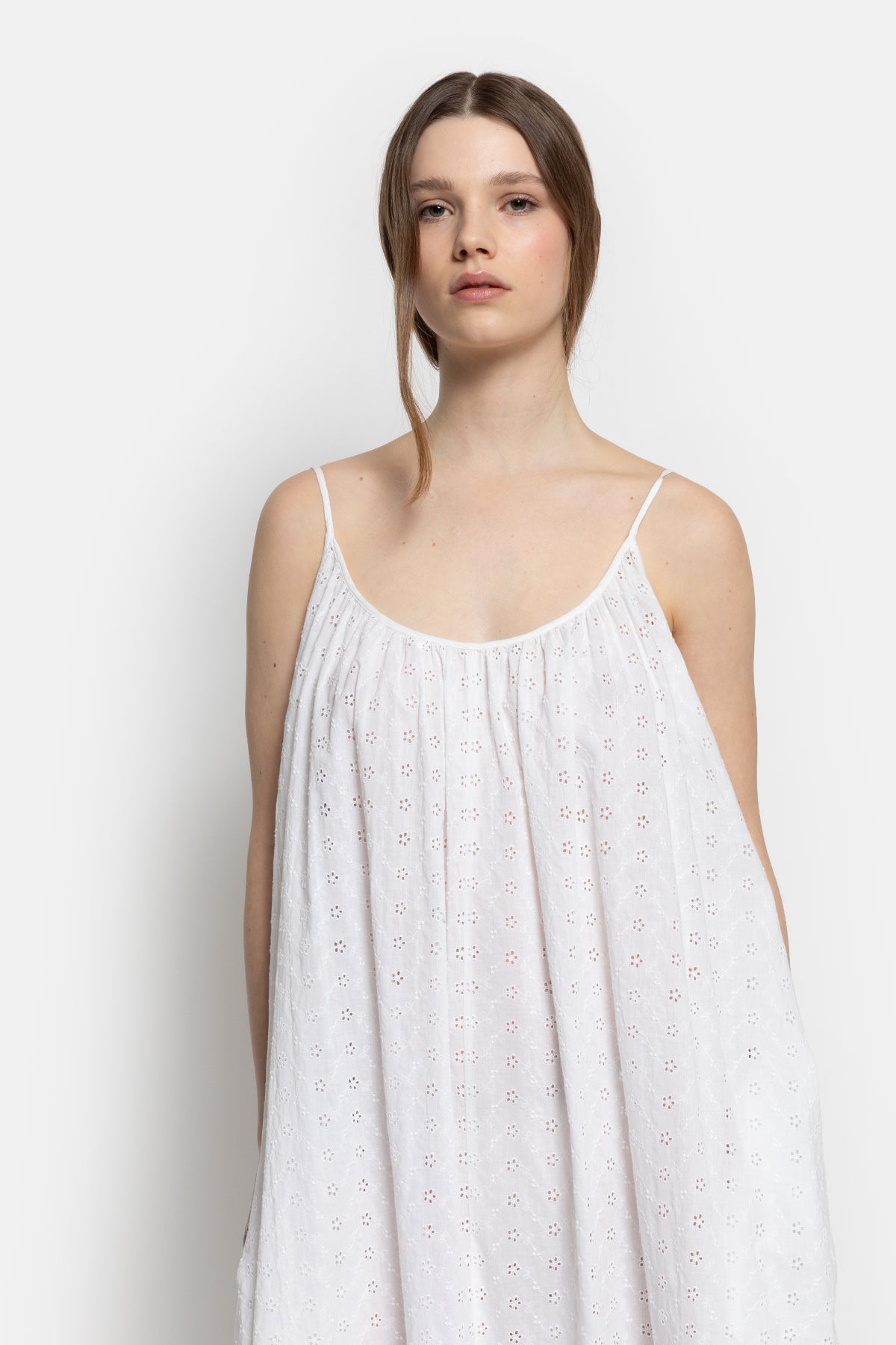 Robe Nostalgie sans manches | Blanc Bordé