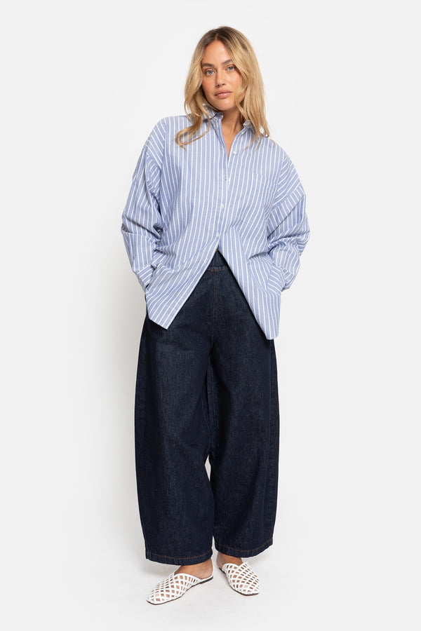 Orchid Oversized Shirt | Blue Striped