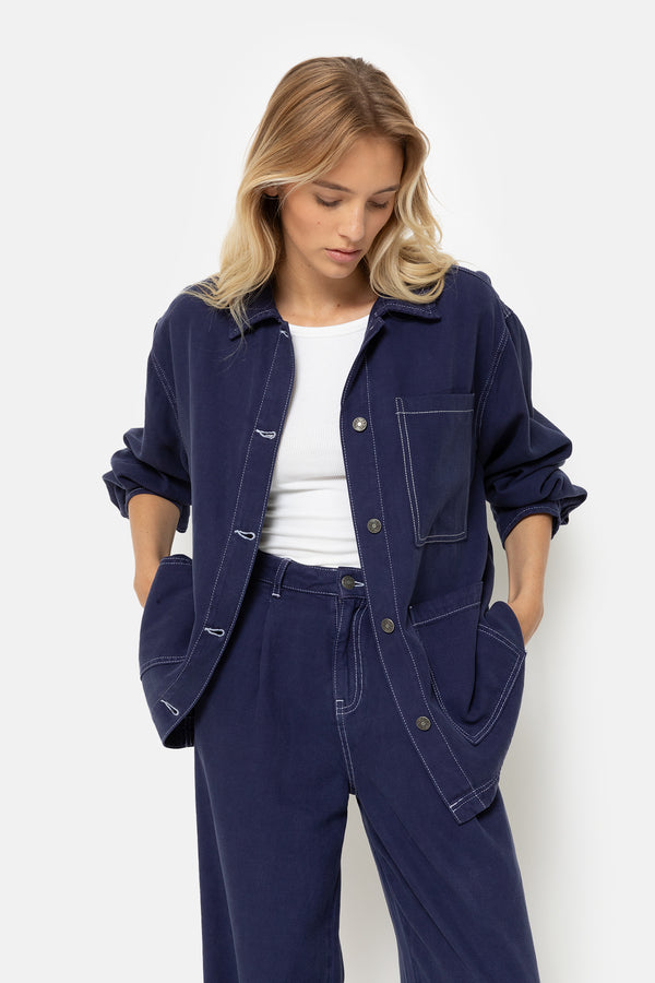 Koko Jacket | Dark Blue Tencel Denim