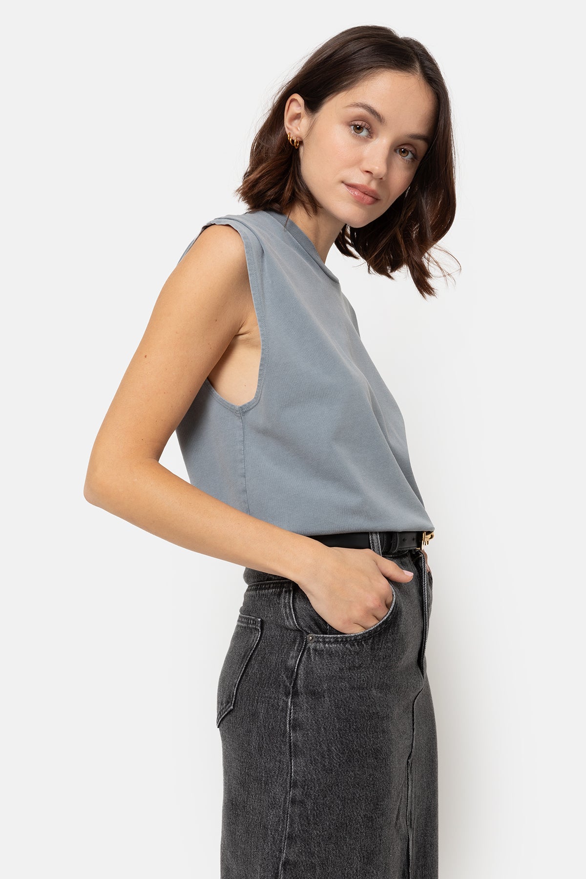 Lolita Long Denim Skirt | Dark Grey