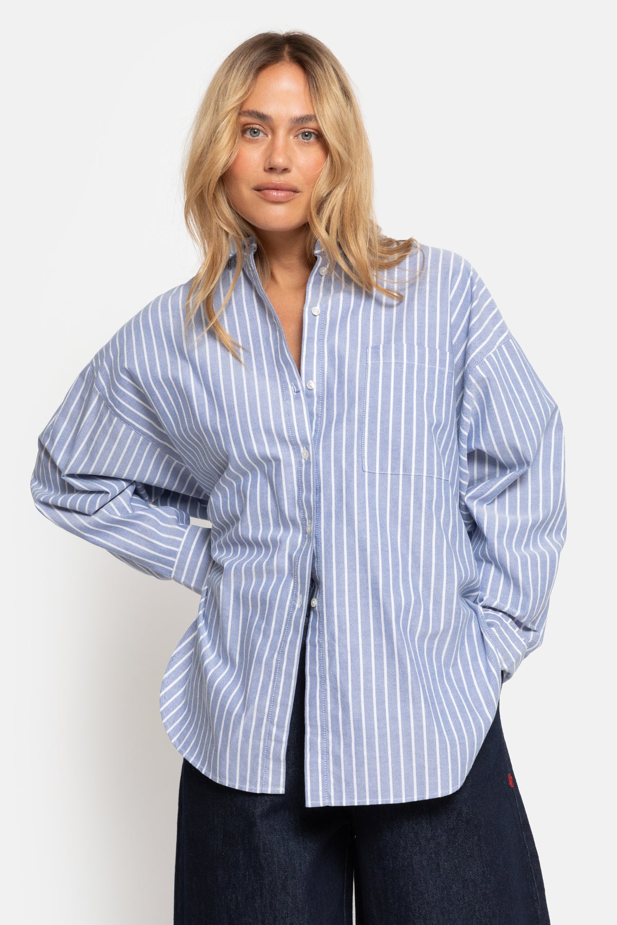 Orchid Oversized Shirt | Blue Striped