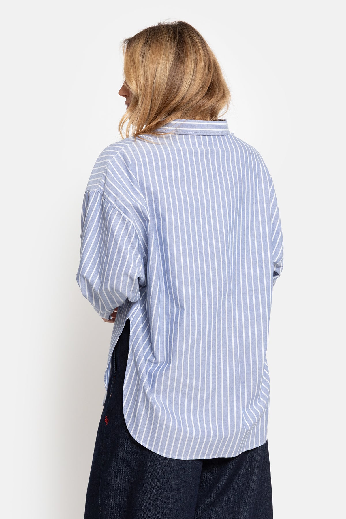 Orchid Oversized Shirt | Blue Striped