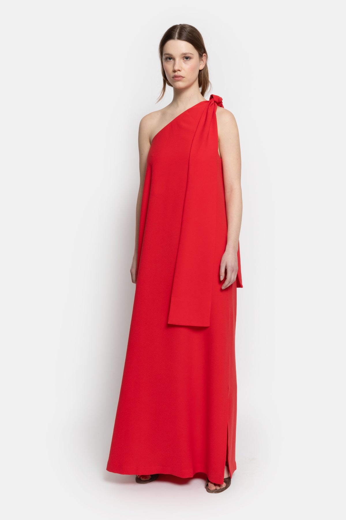 Nimes One Shoulder Dress | Red