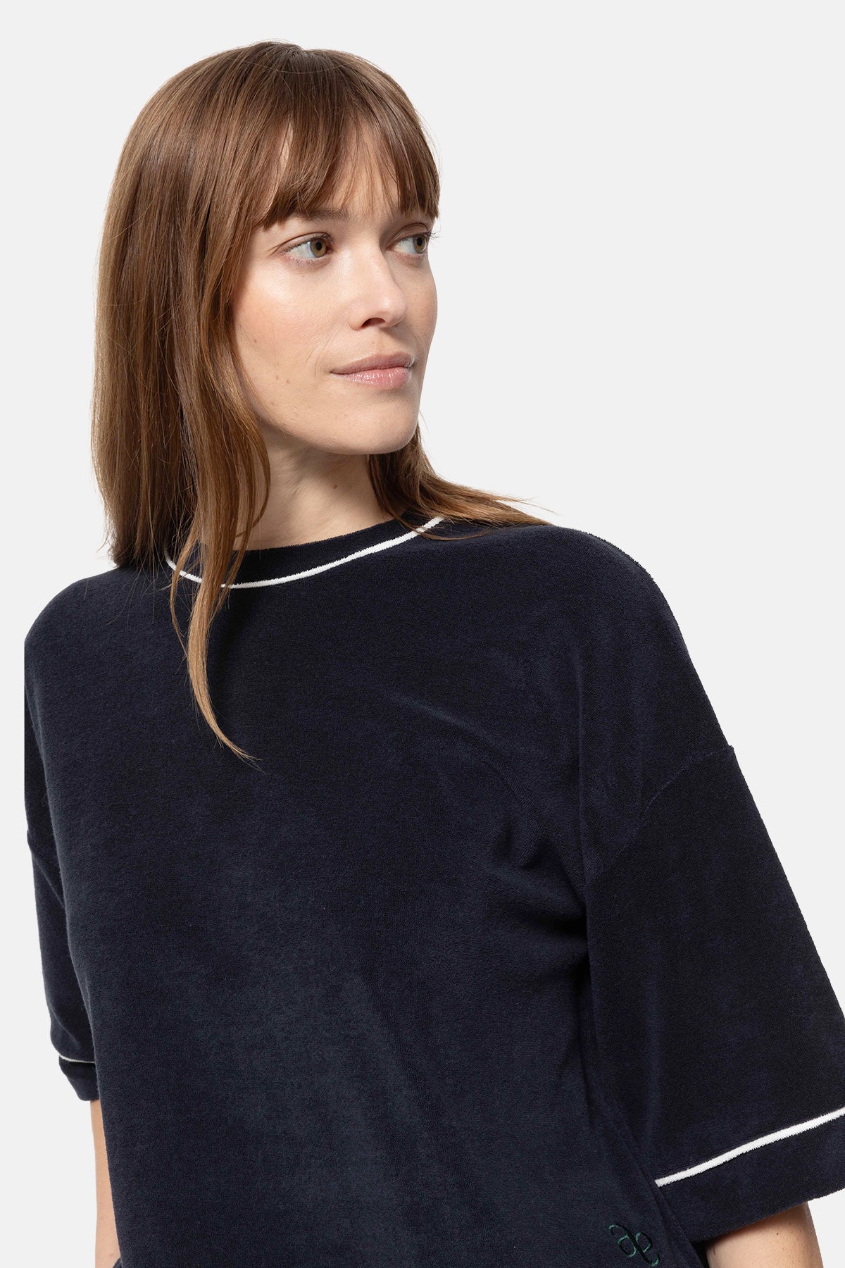  T-shirt Klaxon éponge | Bleu Marine & Blanc