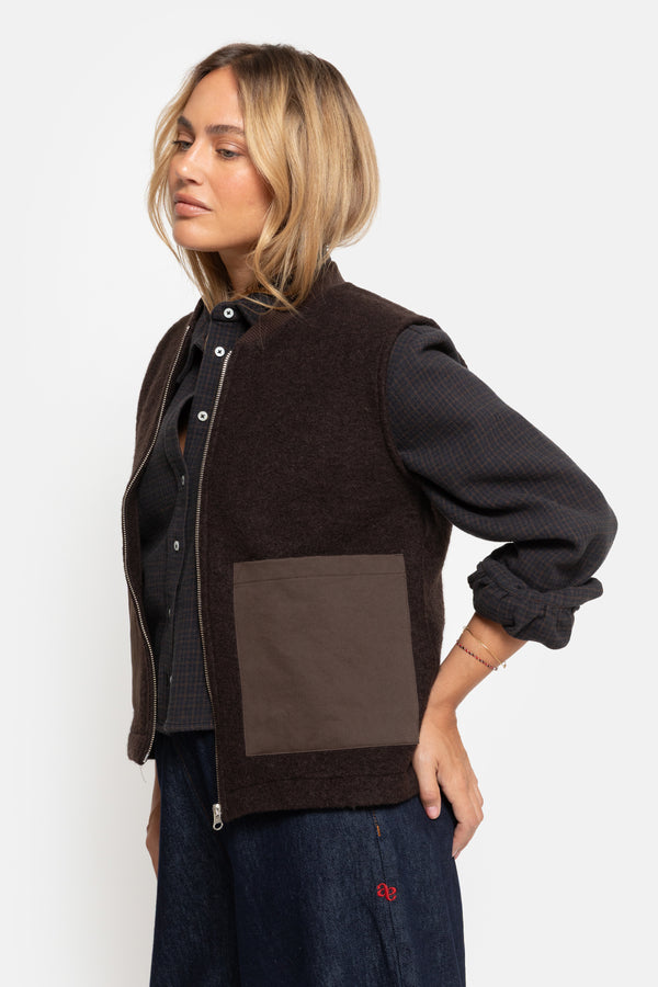 Gunther Wooly Veste Sans Manches | Marron