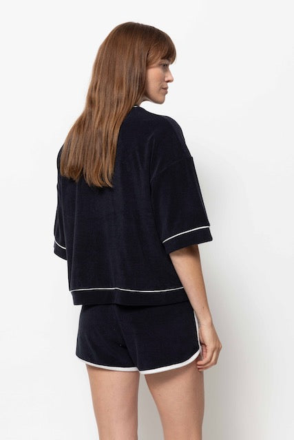  T-shirt Klaxon éponge | Bleu Marine & Blanc