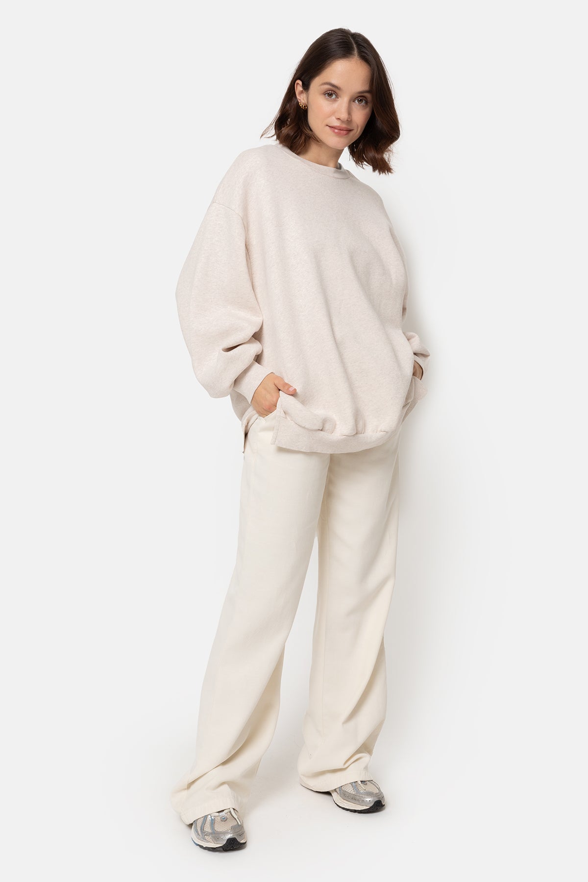 Ulla Oversized Sweatshirt | Marled Ivory