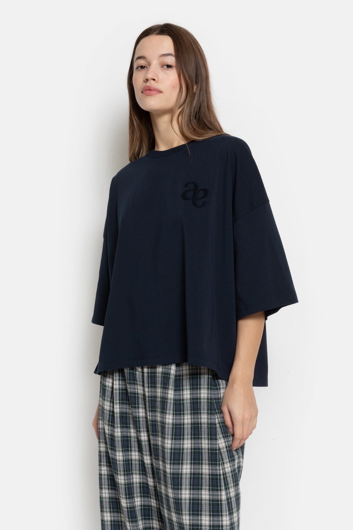 Eloise-A Boxy T-Shirt | Navy