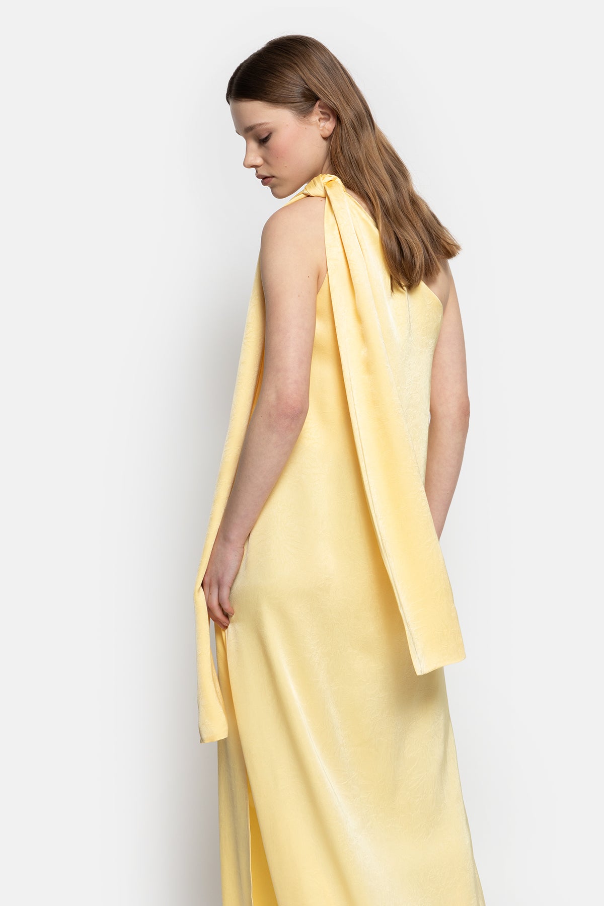 Nimes One Shoulder Dress | Light Yellow
