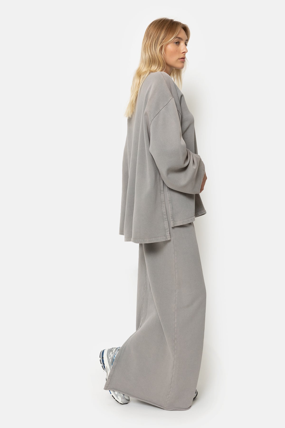AMERI LADY LAYERED JUMPER SKIRT グレー Pleated Drop-waist Midi Skirt In Ramie For Women | J.Crew