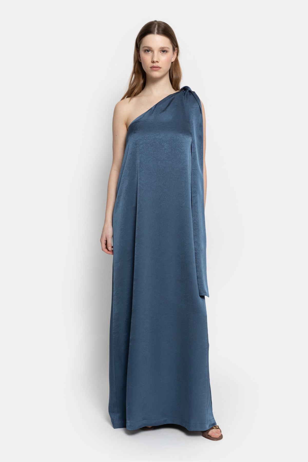 Nimes One Shoulder Dress | Blue