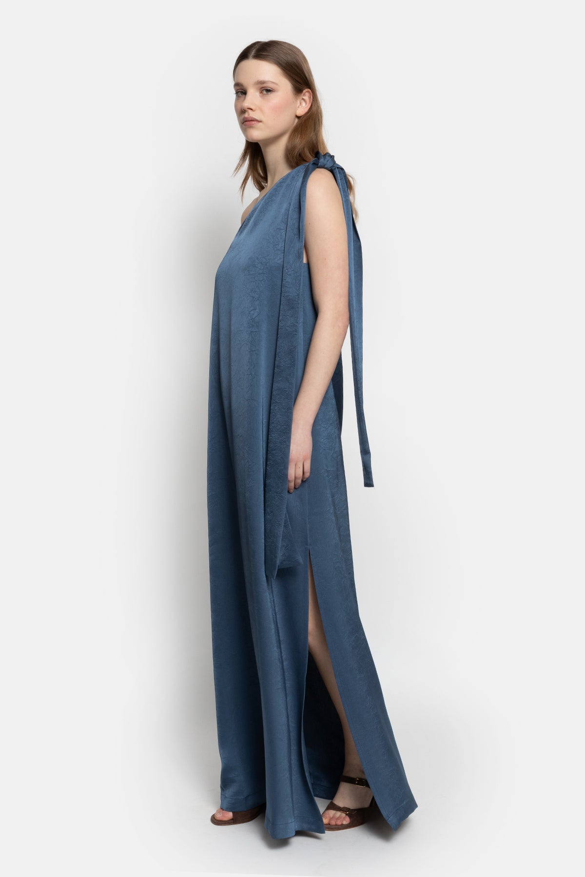 Nimes One Shoulder Dress | Blue