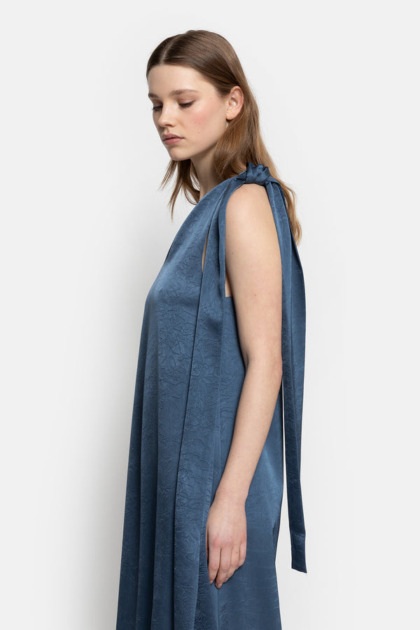 Nimes One Shoulder Dress | Blue