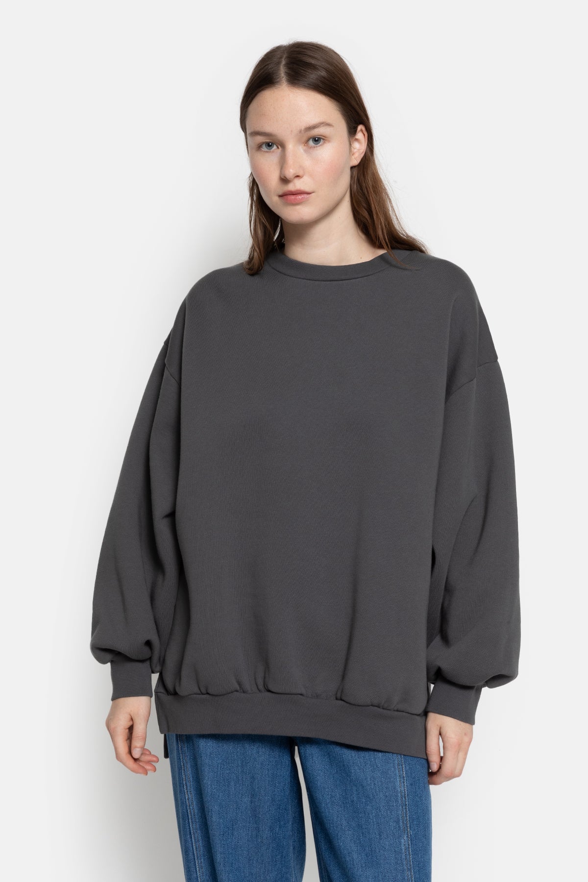 Ulla Oversized Sweatshirt | Dark Plain Grey