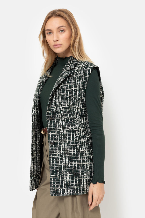 Blazer Sans Manches en Tweed Milan | Vert