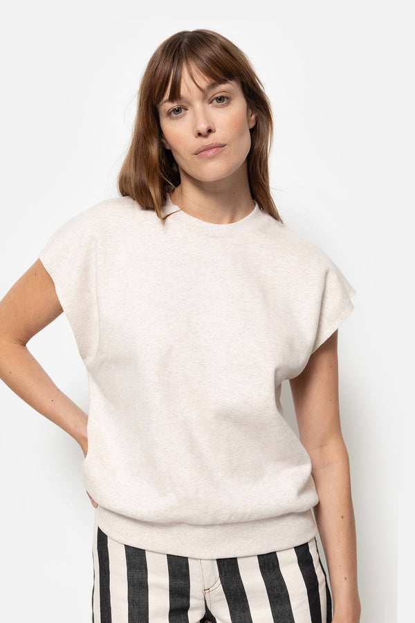 Neon Sweatshirt 3/4 Sleeves | Marled Ivory