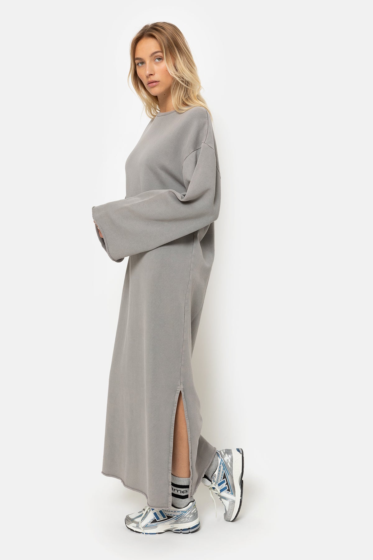 Grey sweatshirt dress womens hotsell