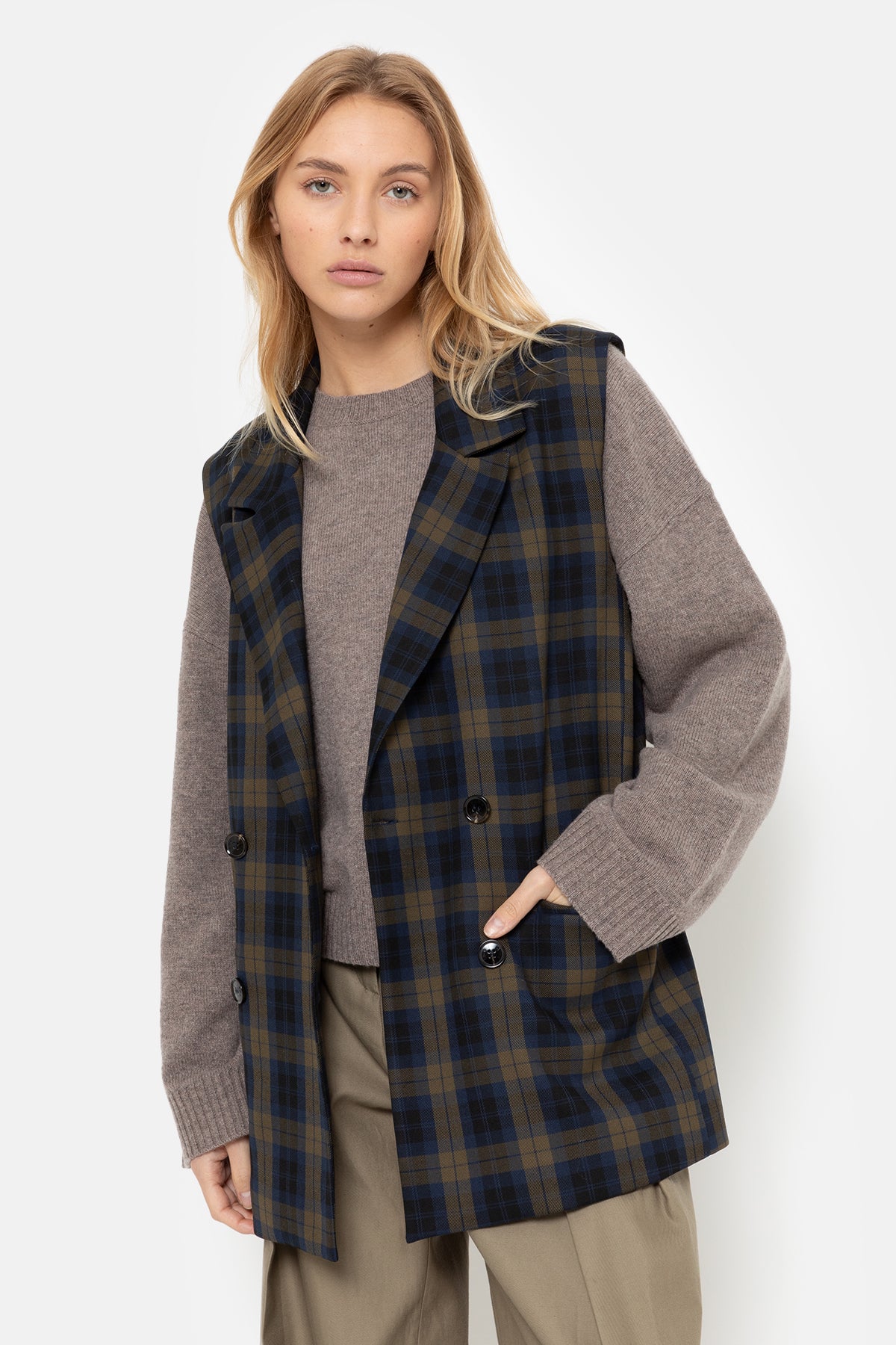 Veste sans manches Marcel | Bleu & Jaune