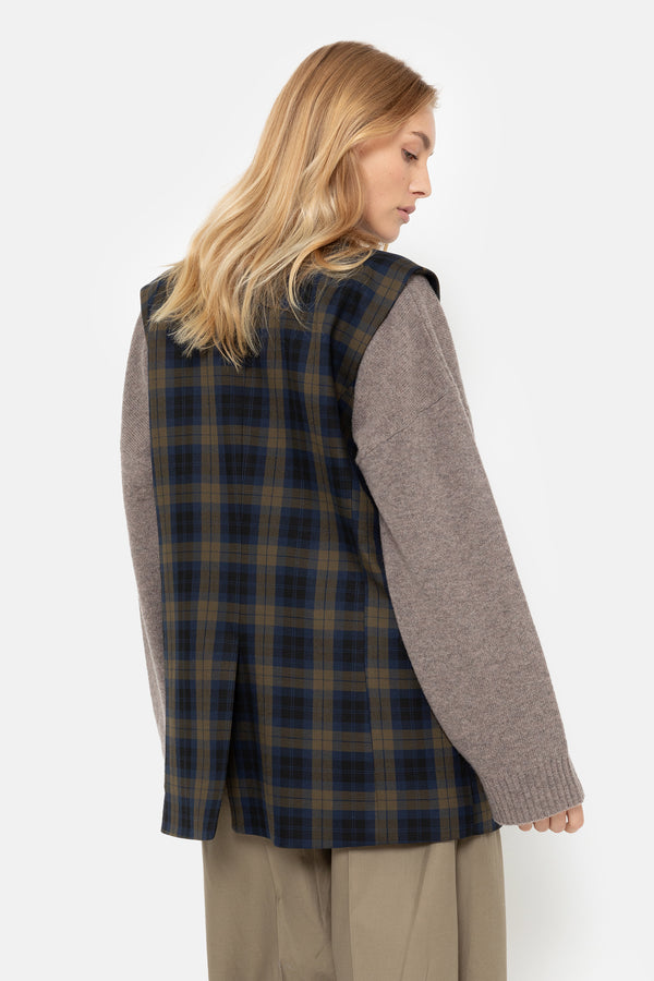 Veste sans manches Marcel | Bleu & Jaune