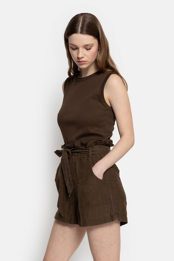 Shorts Lilla en lin | Marron
