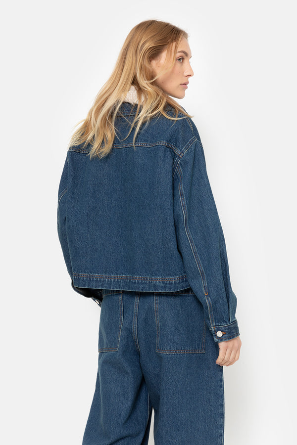 Kick Pleated Denim Pants | Dark Blue