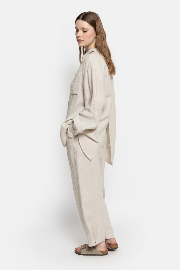 Miles Linnen Pants | Beige