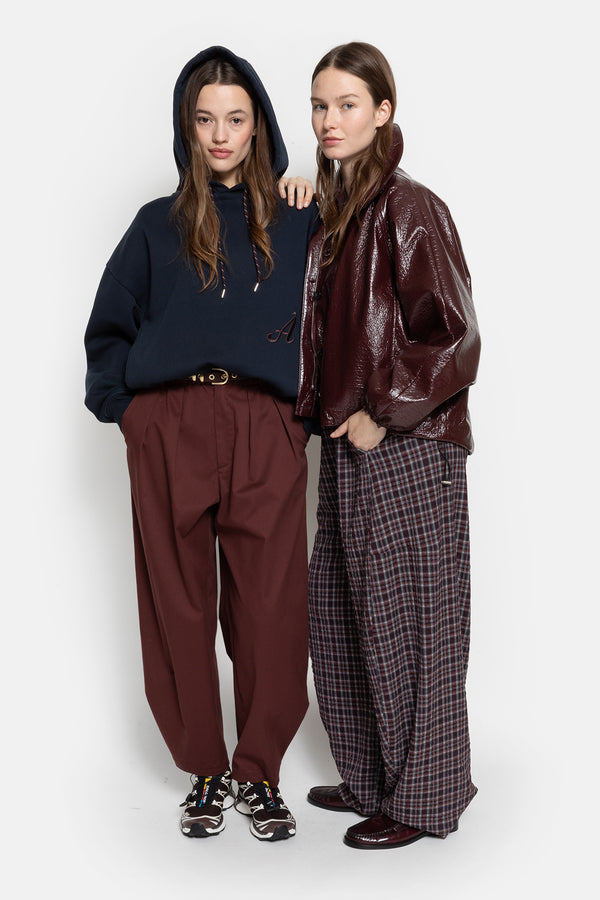 Object Puffy Pants | Plum Checked