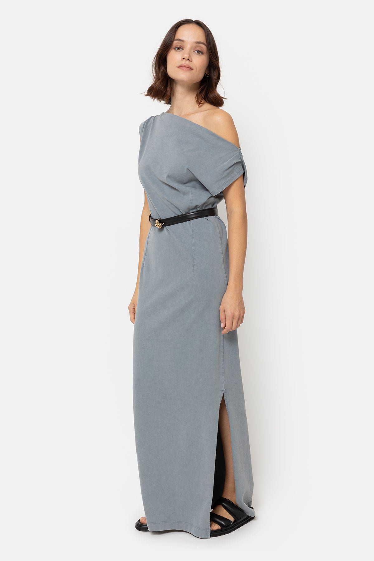 Logan Off-Shoulder Dress | Vintage Grey – Âme antwerp