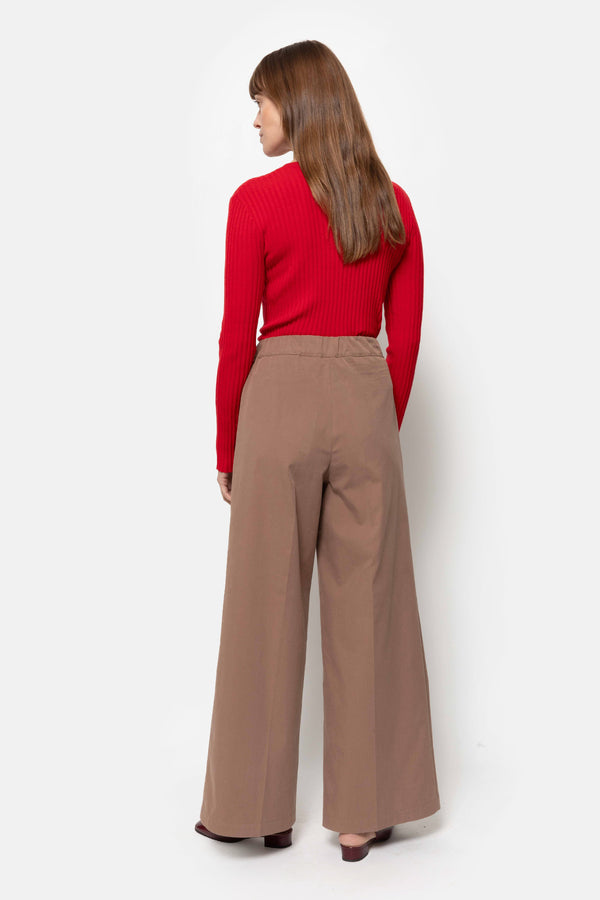 Pantalon Large Nice | Cognac