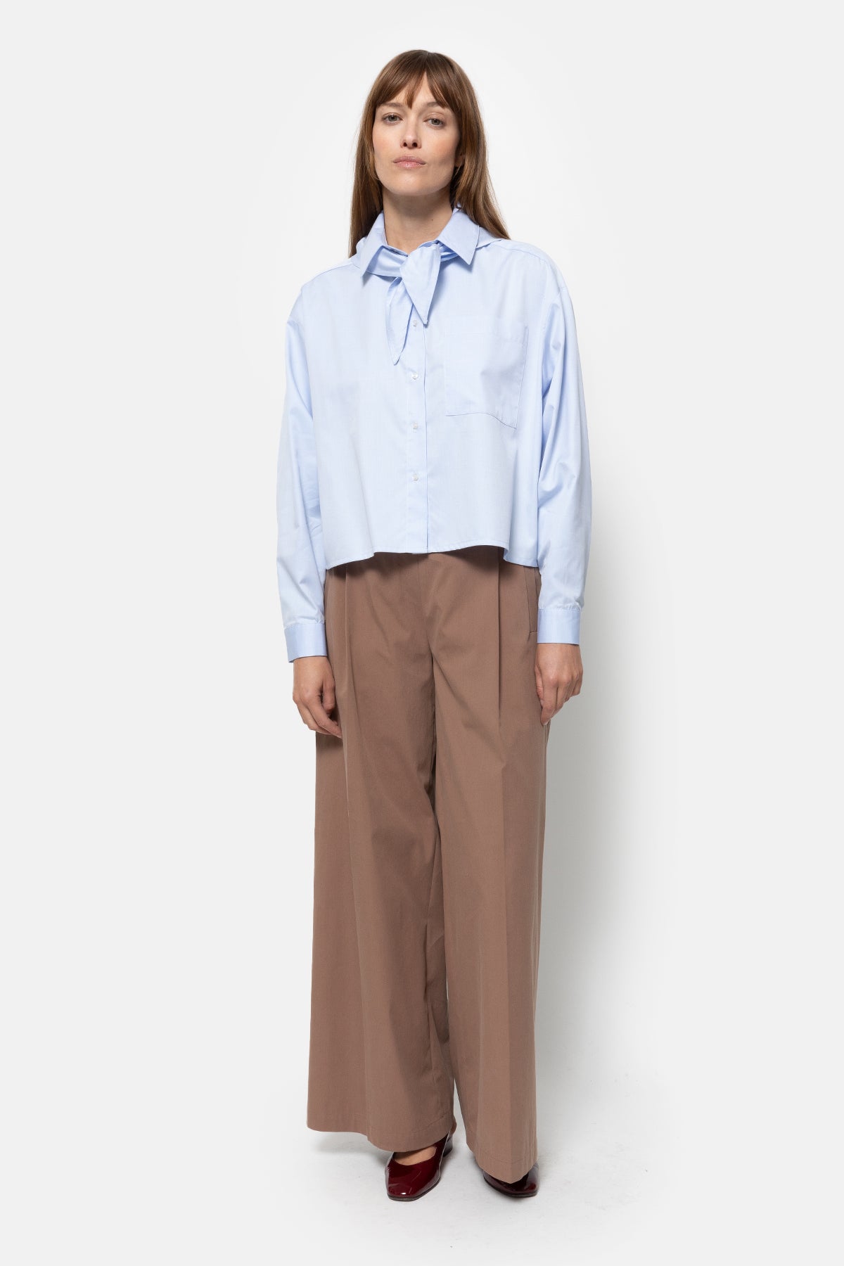 Nobody Shirt With Removable Scarf | Light Blue