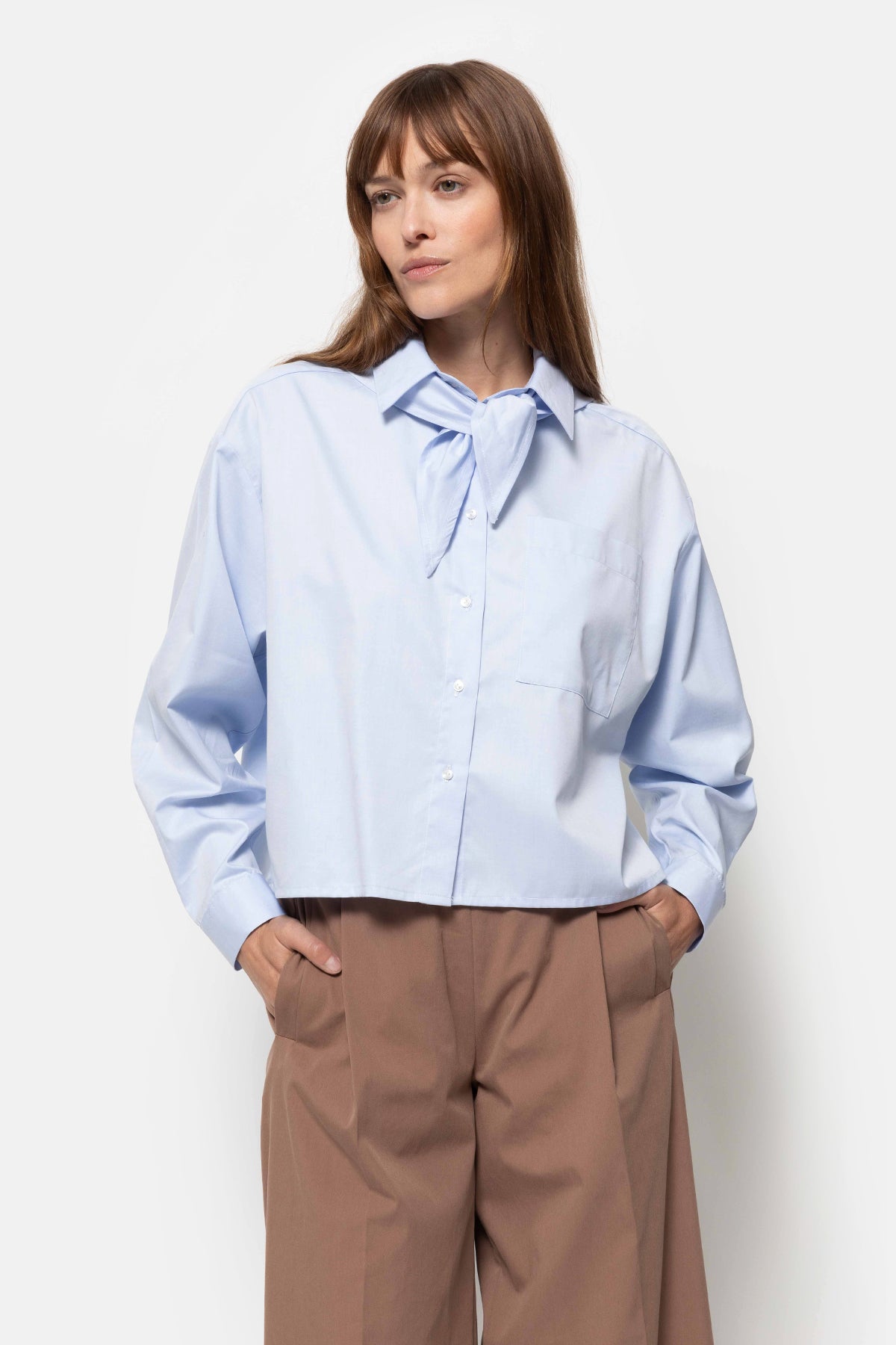 Chemise Nobody avec écharpe amovible | Bleu Clair