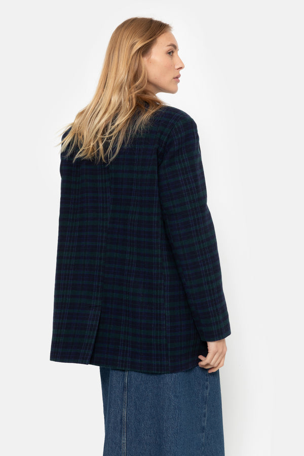 Le blazer en laine Monique | Bleu & Vert