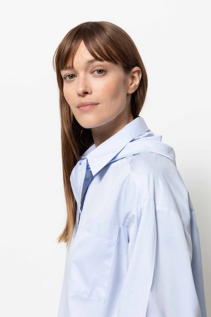 Nobody Shirt With Removable Scarf | Light Blue