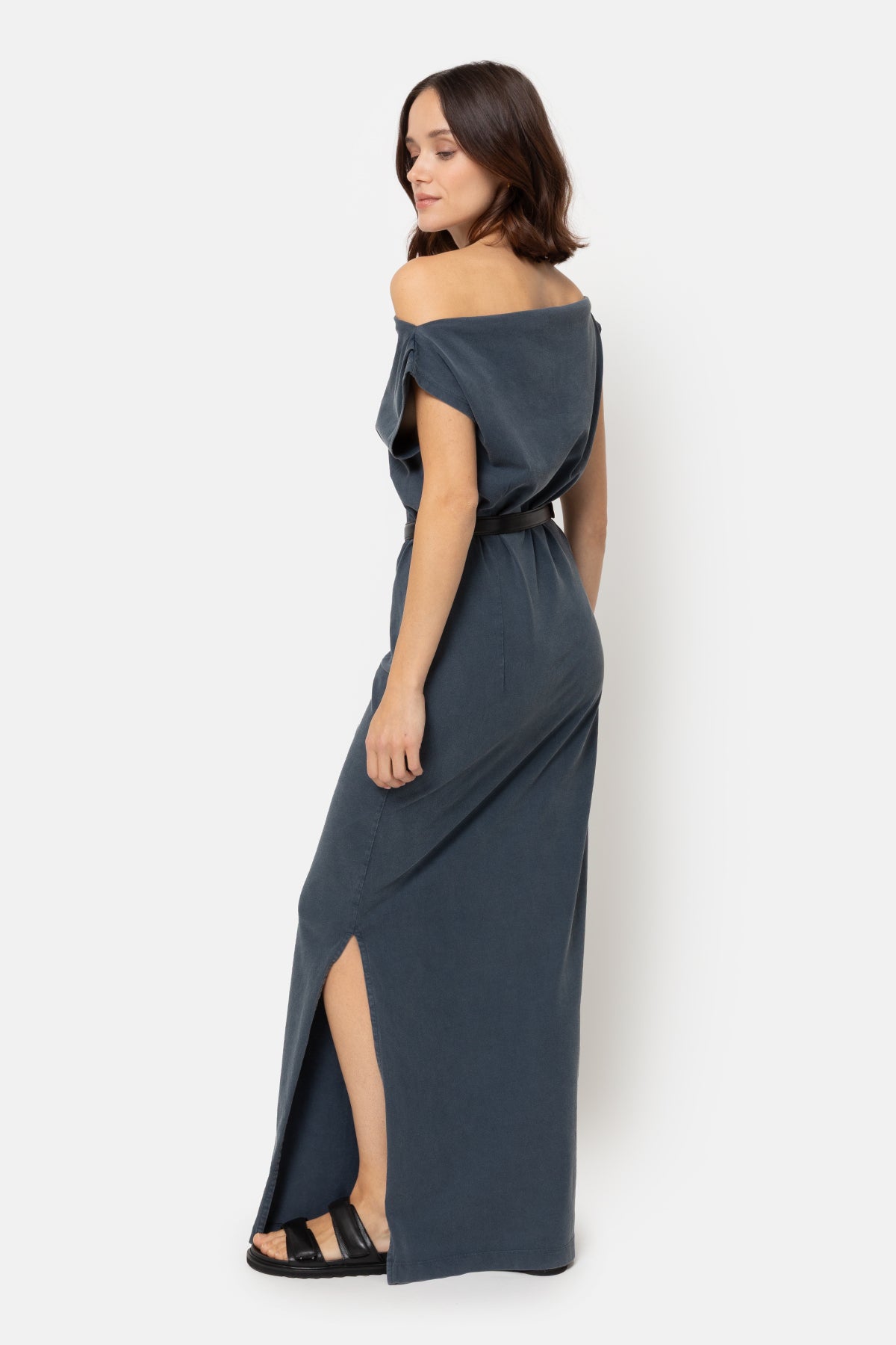Logan Off-Shoulder Dress | Vintage Navy Logan Off-Shoulder Dress | Vintage Navy