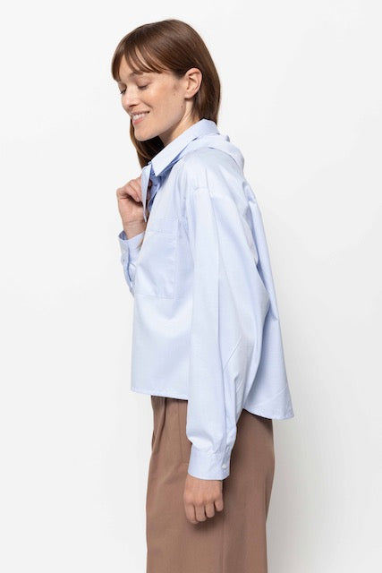 Nobody Shirt With Removable Scarf | Light Blue