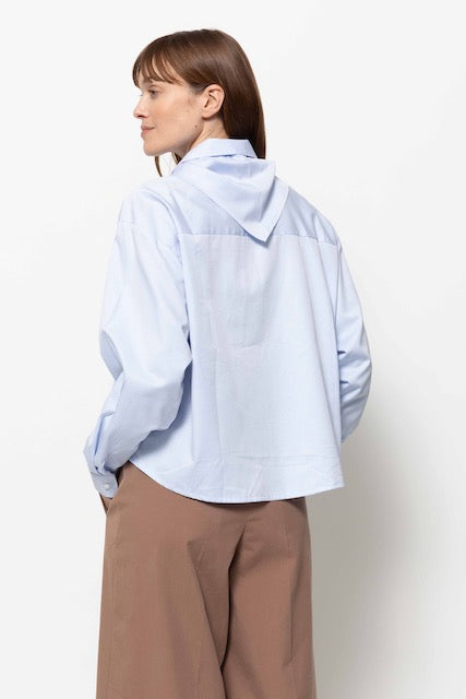 Nobody Shirt With Removable Scarf | Light Blue