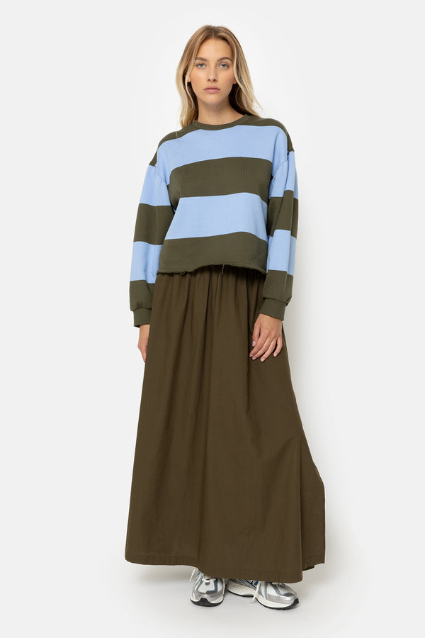 Harleen Sweatshirt | Light Blue & Green Stripes