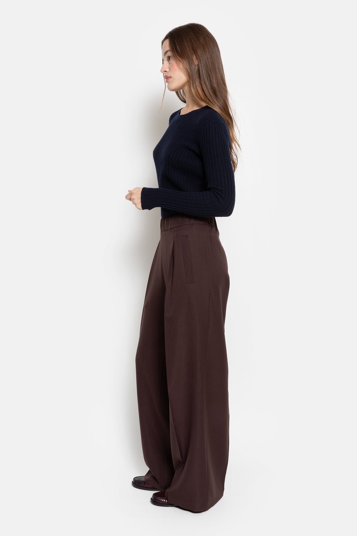 Pantalon large Nice | Marron Chocolat