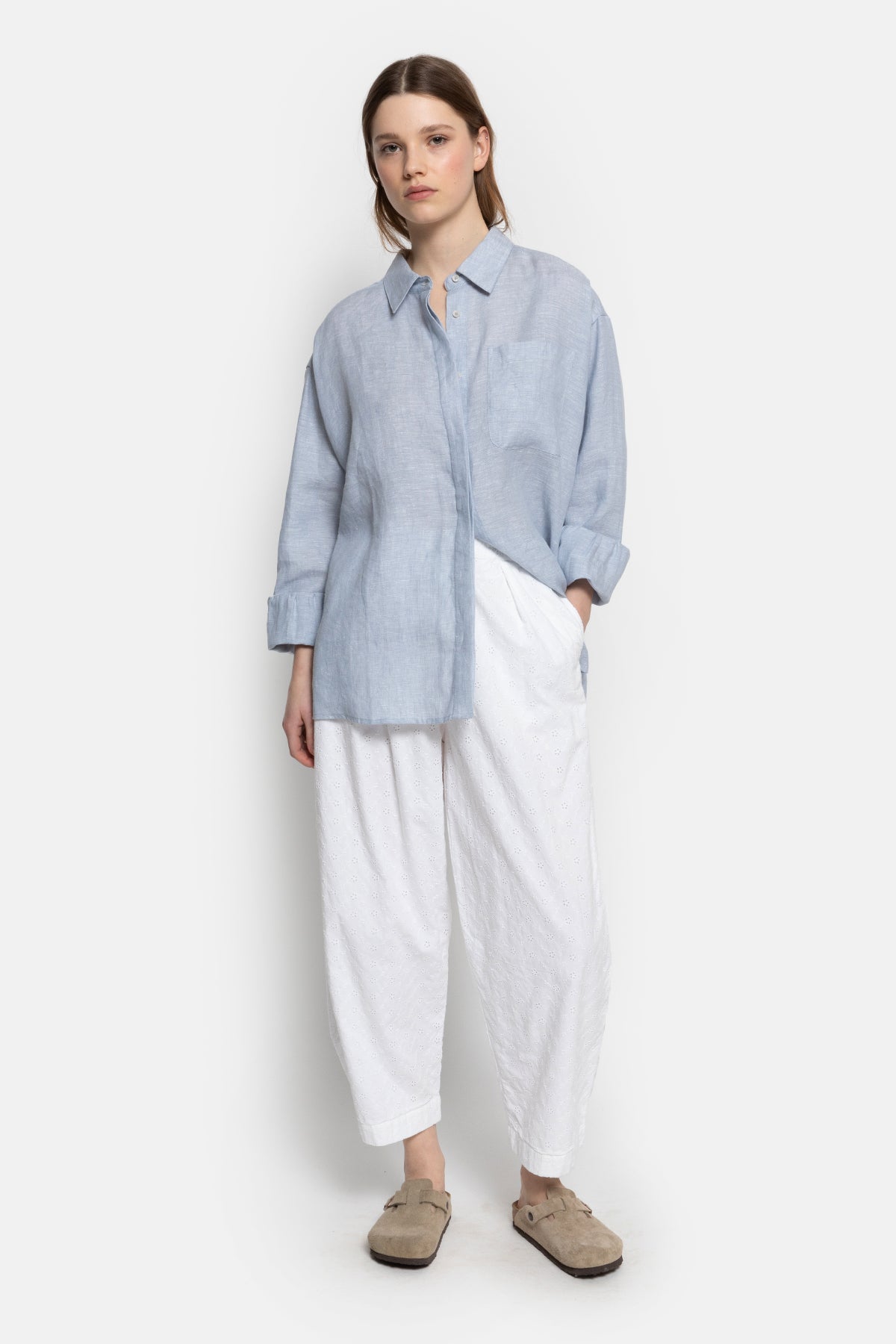 Chemise Daddy en lin | Bleu Clair 