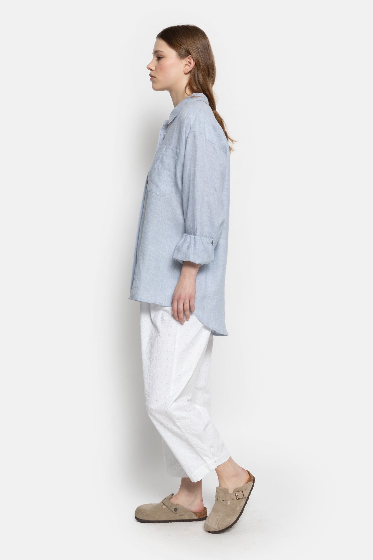 Chemise Daddy en lin | Bleu Clair 