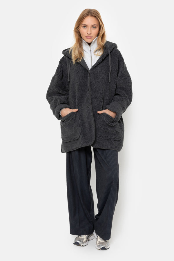 Kenji Veste à Capuche Teddy | Gris Foncé