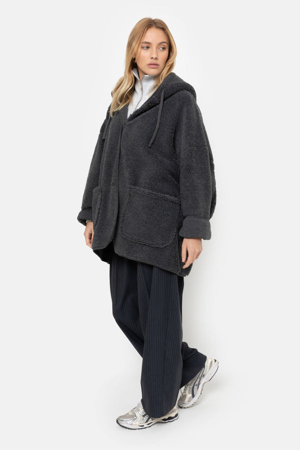 Kenji Veste à Capuche Teddy | Gris Foncé