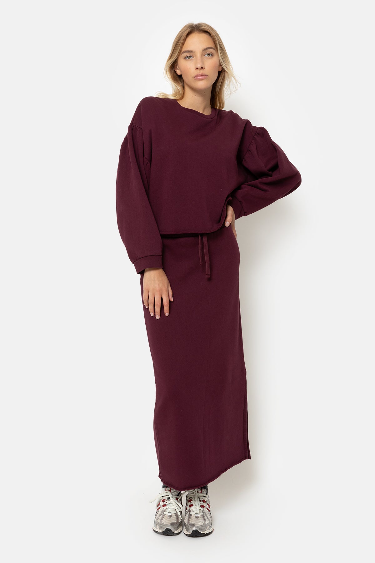 Gauge Jersey Skirt | Burgundy Plum