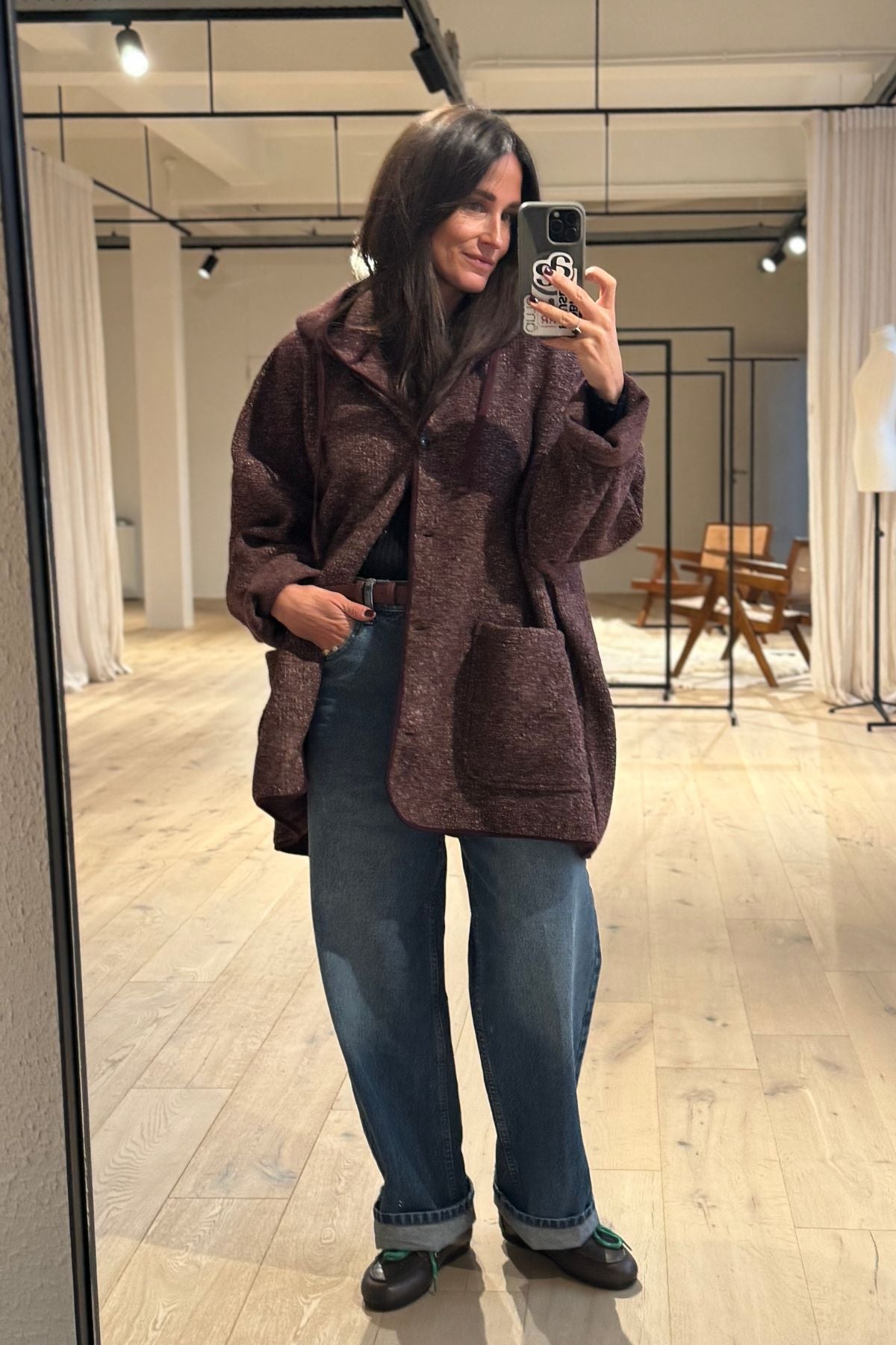 Kenji Wooly Oversized Hoodie Jacket | Plum