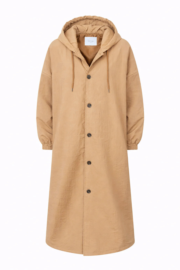 Morgan Long Coat with Hoodie | Iced Coffee