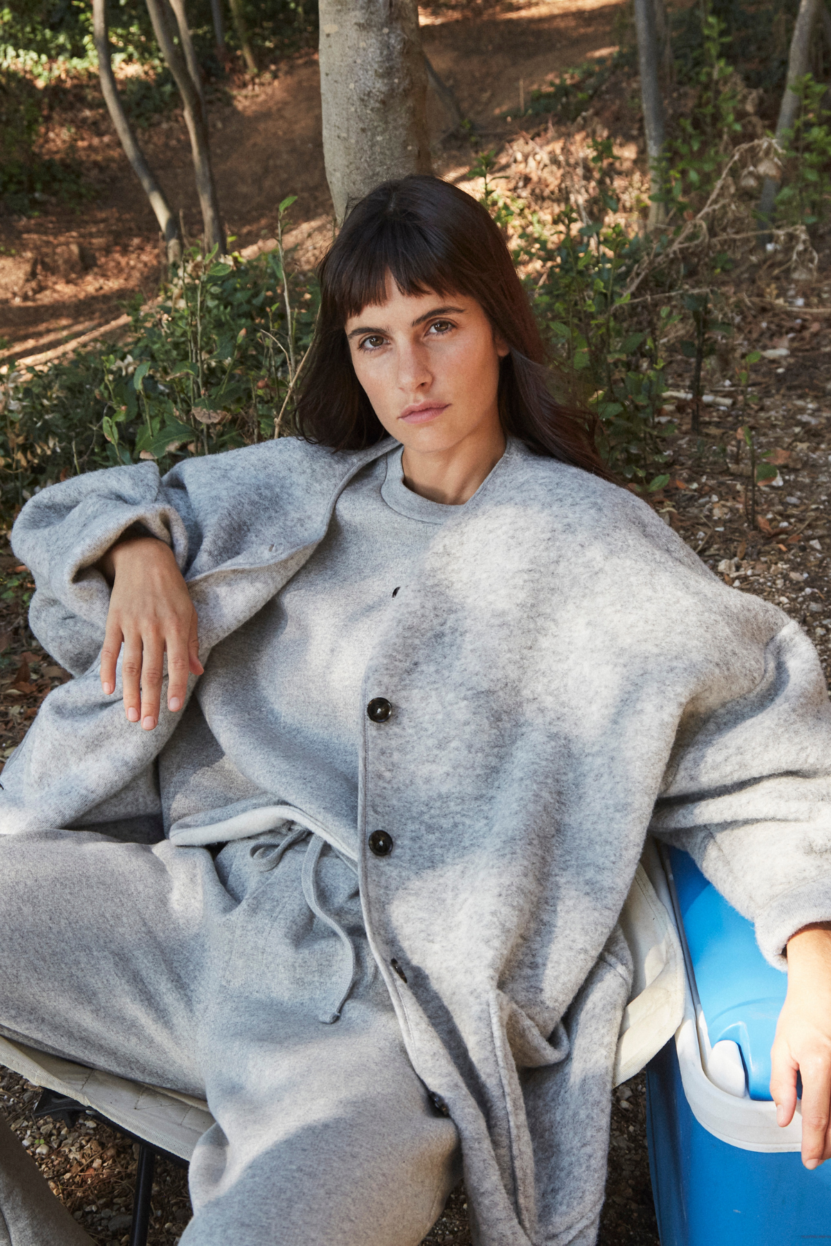 Hannah Wooly Oversized Jacket | Light Grey