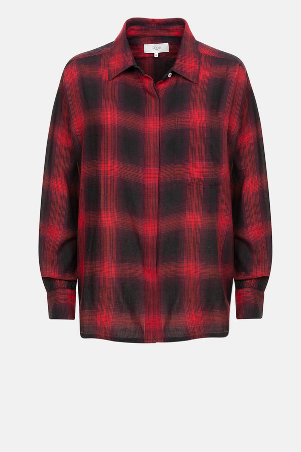 Daddy Shirt | Red Checked Cotton Flannel