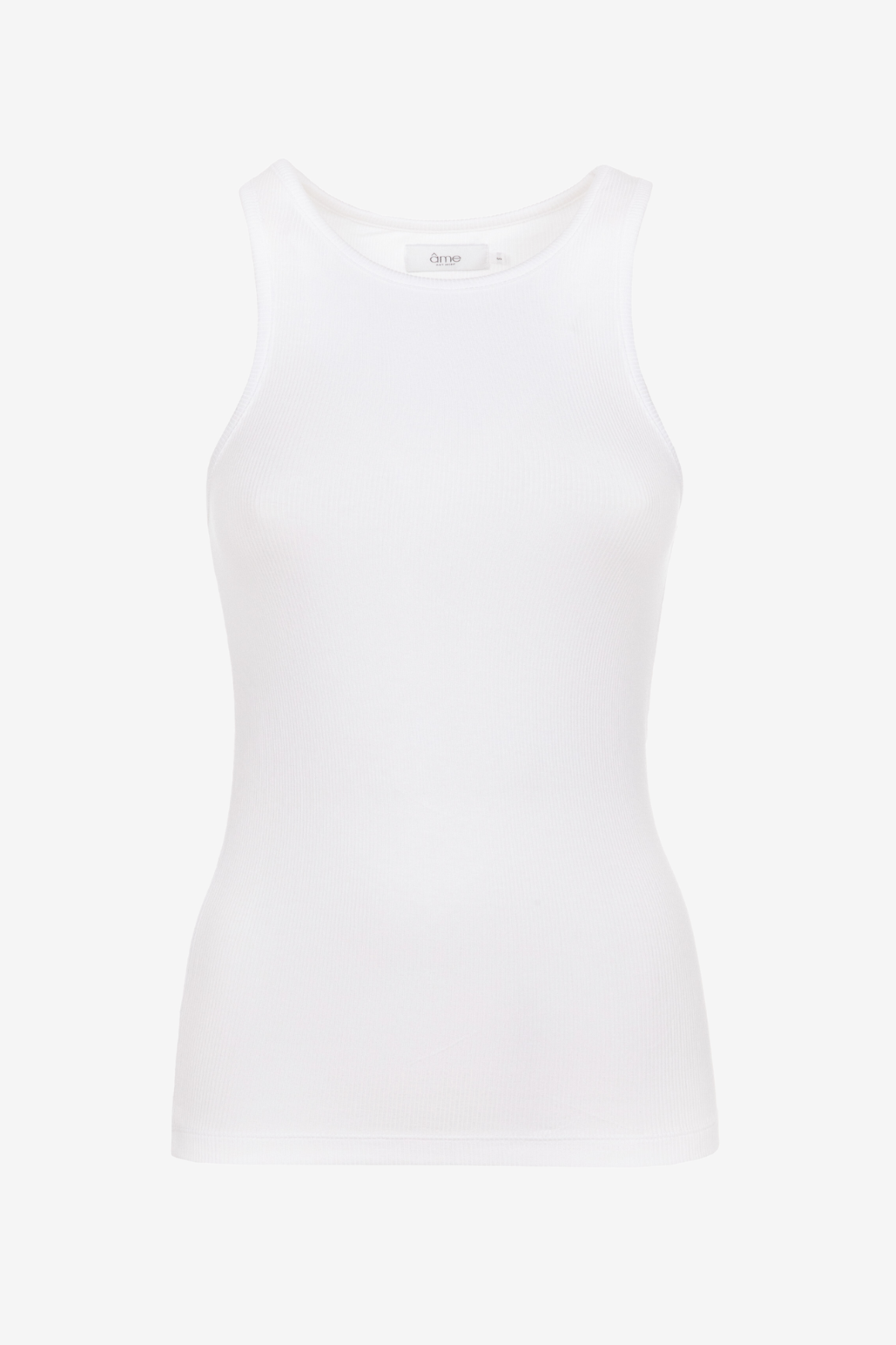 Fabric Ribbed Tank Top | White