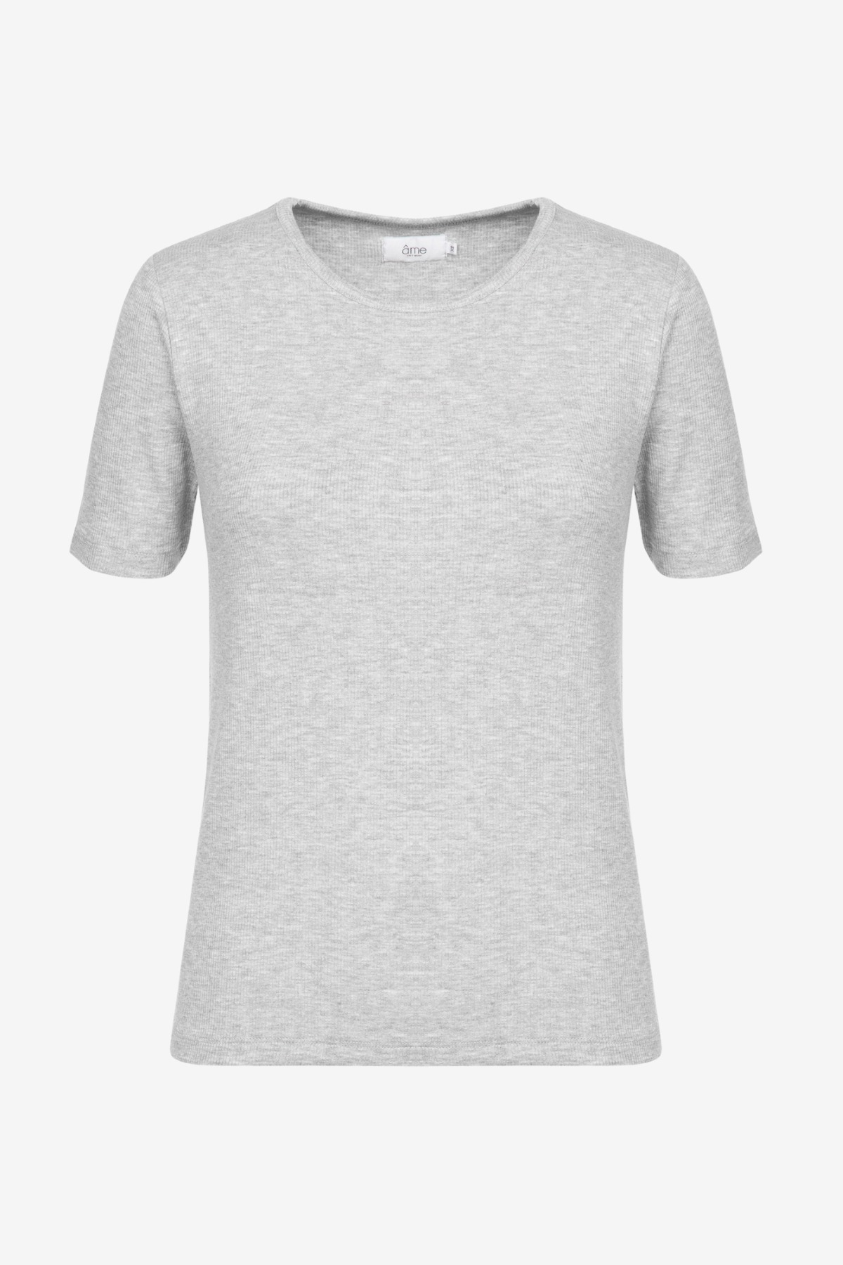 Filler Ribbed Short-sleeved T-shirt | Marled Grey