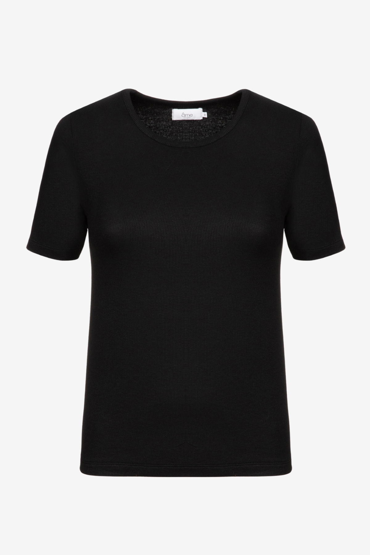 Filler Ribbed Short-sleeved T-shirt | Black